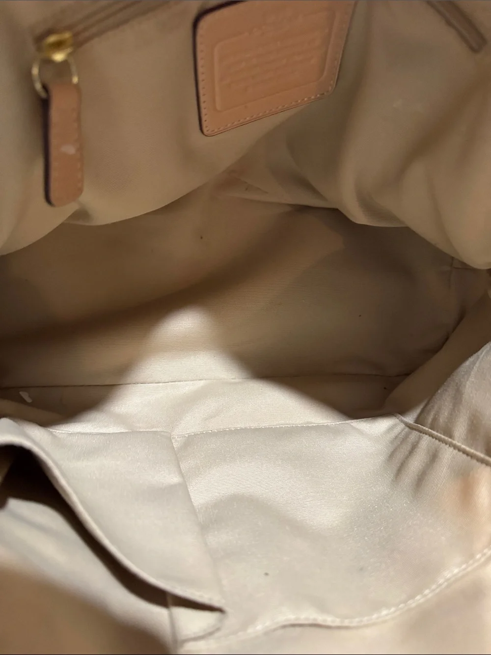Coach Beige Peyton Cora Signature Dome Satchel
